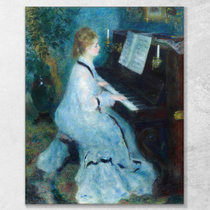 Donna Al Pianoforte Pierre-Auguste Renoir par506 quadro stampato su tela