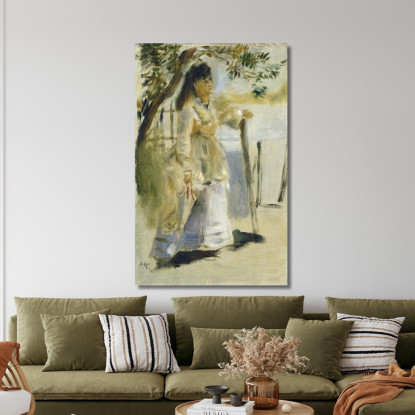 Donna Da Una Recinzione Pierre-Auguste Renoir par507 quadro stampato su tela