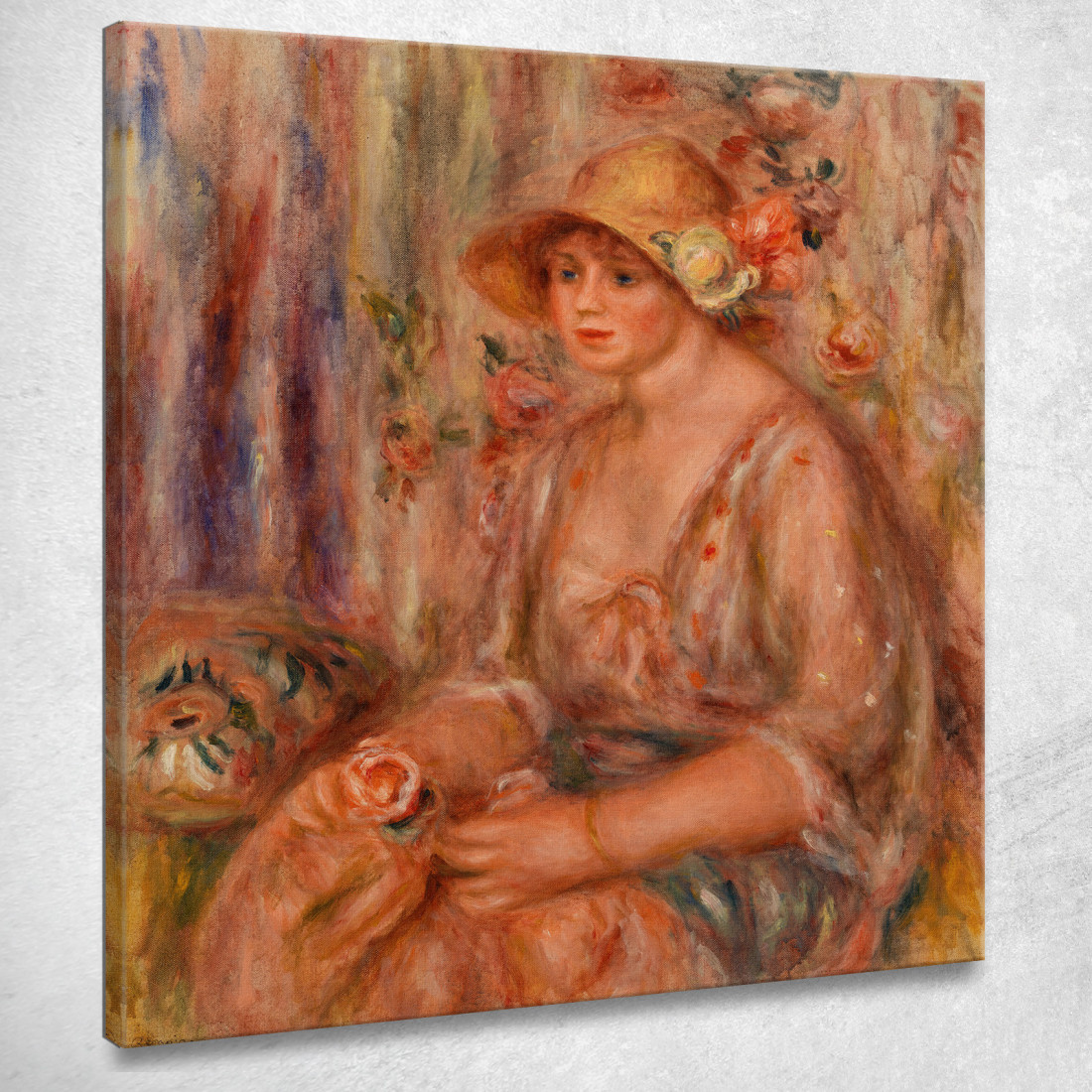 Donna In Abito Di Mussola Pierre-Auguste Renoir par512 quadro stampato su tela Donna In Abito Di Mussola Pierre-Auguste Renoir par512 quadro stampato su tela