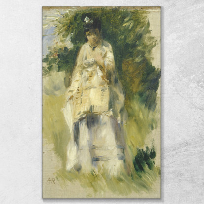 Donna In Piedi Accanto A Un Albero Pierre-Auguste Renoir par516 quadro stampato su tela