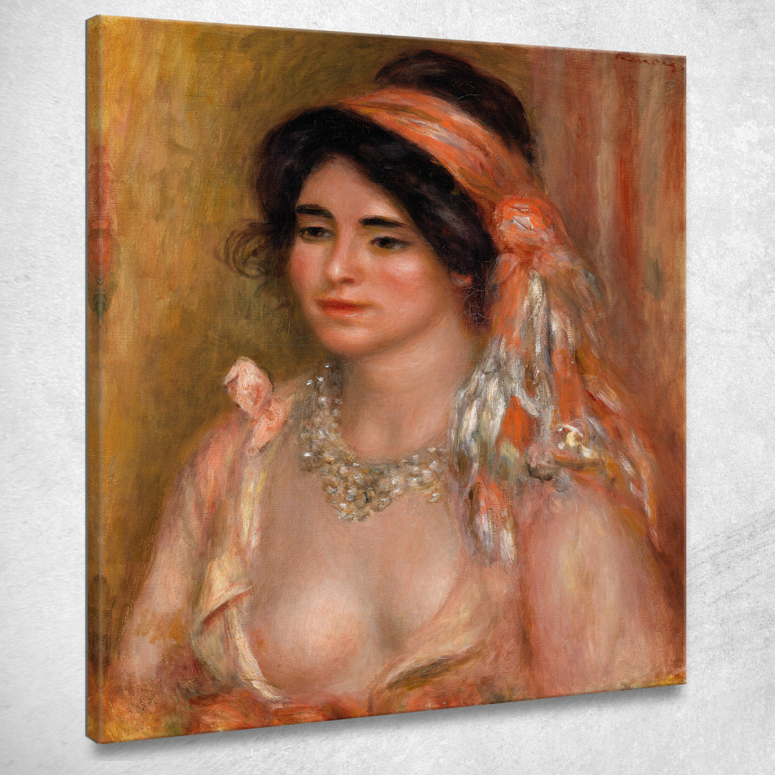 Donna Con Capelli Neri Pierre-Auguste Renoir par518 quadro stampato su tela