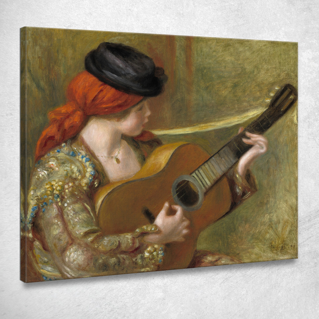 Giovane Donna Spagnola Con Una Chitarra Pierre-Auguste Renoir par528 quadro stampato su tela