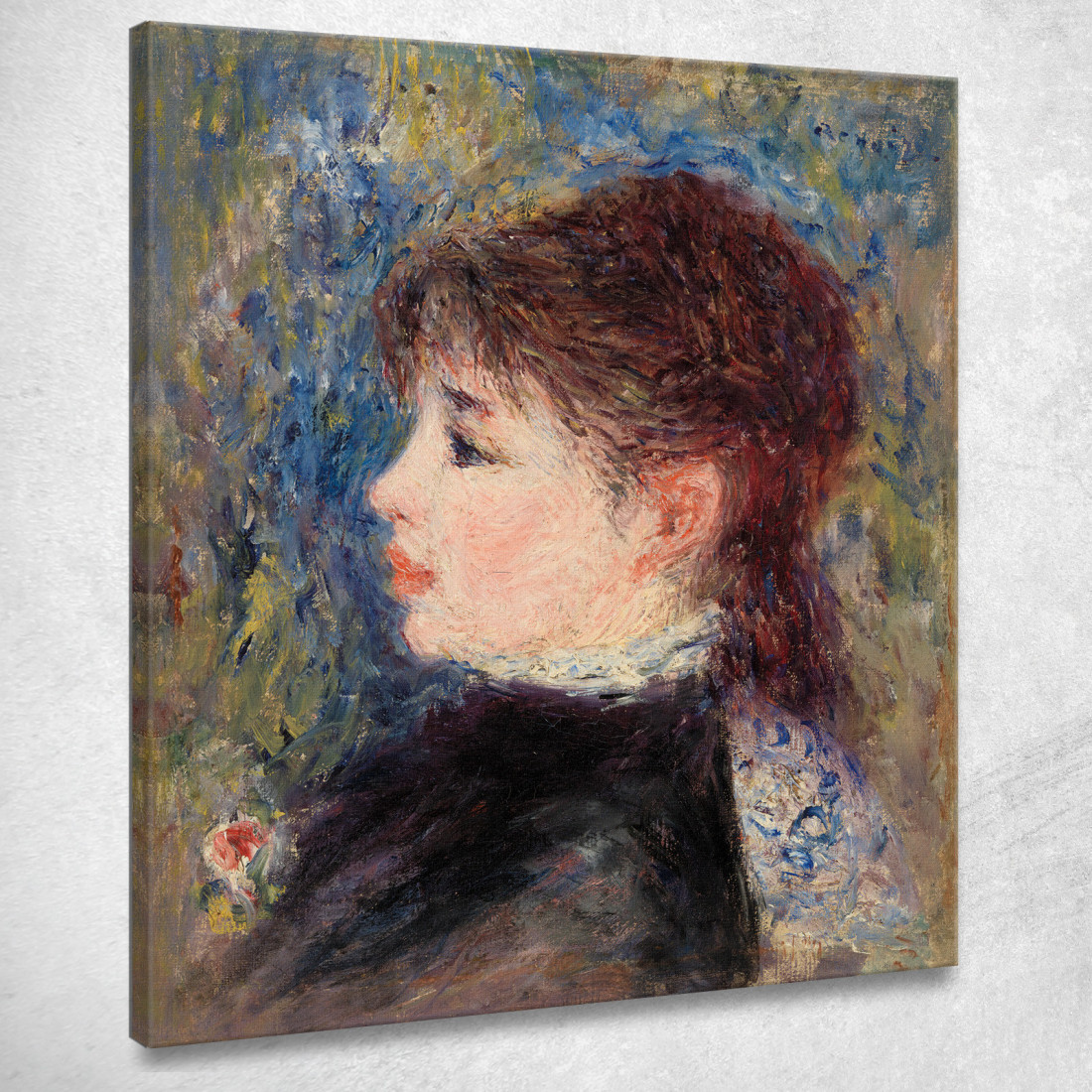 Giovane Donna Con Rosa Pierre-Auguste Renoir par533 quadro stampato su tela Giovane Donna Con Rosa Pierre-Auguste Renoir par533 quadro stampato su tela