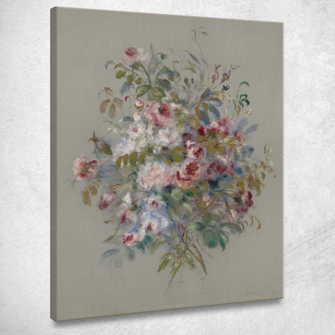 Mazzo Di Rose Pierre-Auguste Renoir par553 quadro stampato su tela Mazzo Di Rose Pierre-Auguste Renoir par553 quadro stampato su tela