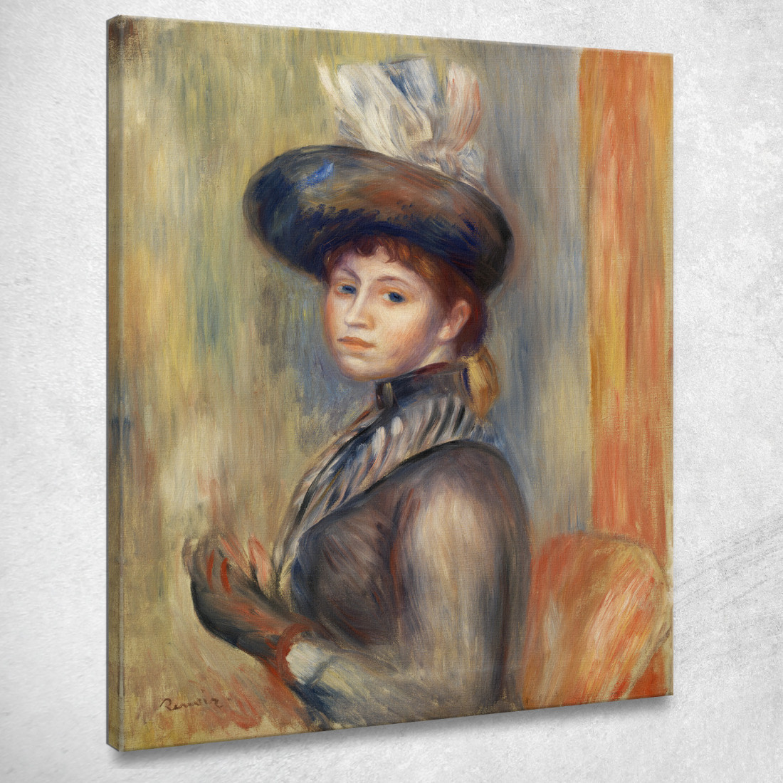 Ragazza In Grigio-Blu Pierre-Auguste Renoir par566 quadro stampato su tela Ragazza In Grigio-Blu Pierre-Auguste Renoir par566 quadro stampato su tela