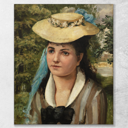 Liza Con Un Cappello Di Paglia Pierre-Auguste Renoir par577 quadro stampato su tela