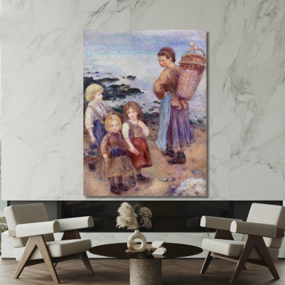 Pescatori Di Cozze A Berneval Pierre-Auguste Renoir par580 quadro stampato su tela