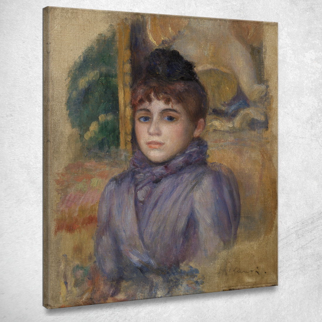 Ritratto Di Una Giovane Donna Pierre-Auguste Renoir par595 quadro stampato su tela Ritratto Di Una Giovane Donna Pierre-Auguste Renoir par595 quadro stampato su tela