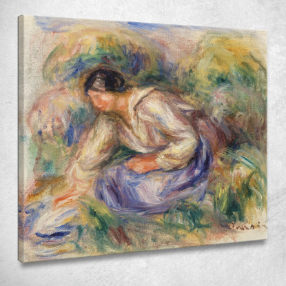 Donna In Gonna Blu Pierre-Auguste Renoir par613 quadro stampato su tela