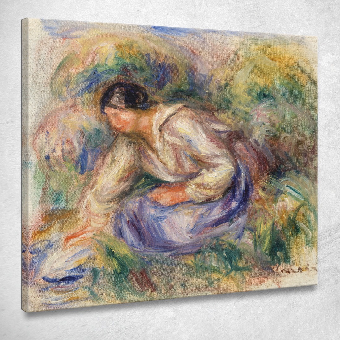 Donna In Gonna Blu Pierre-Auguste Renoir par613 quadro stampato su tela Donna In Gonna Blu Pierre-Auguste Renoir par613 quadro stampato su tela