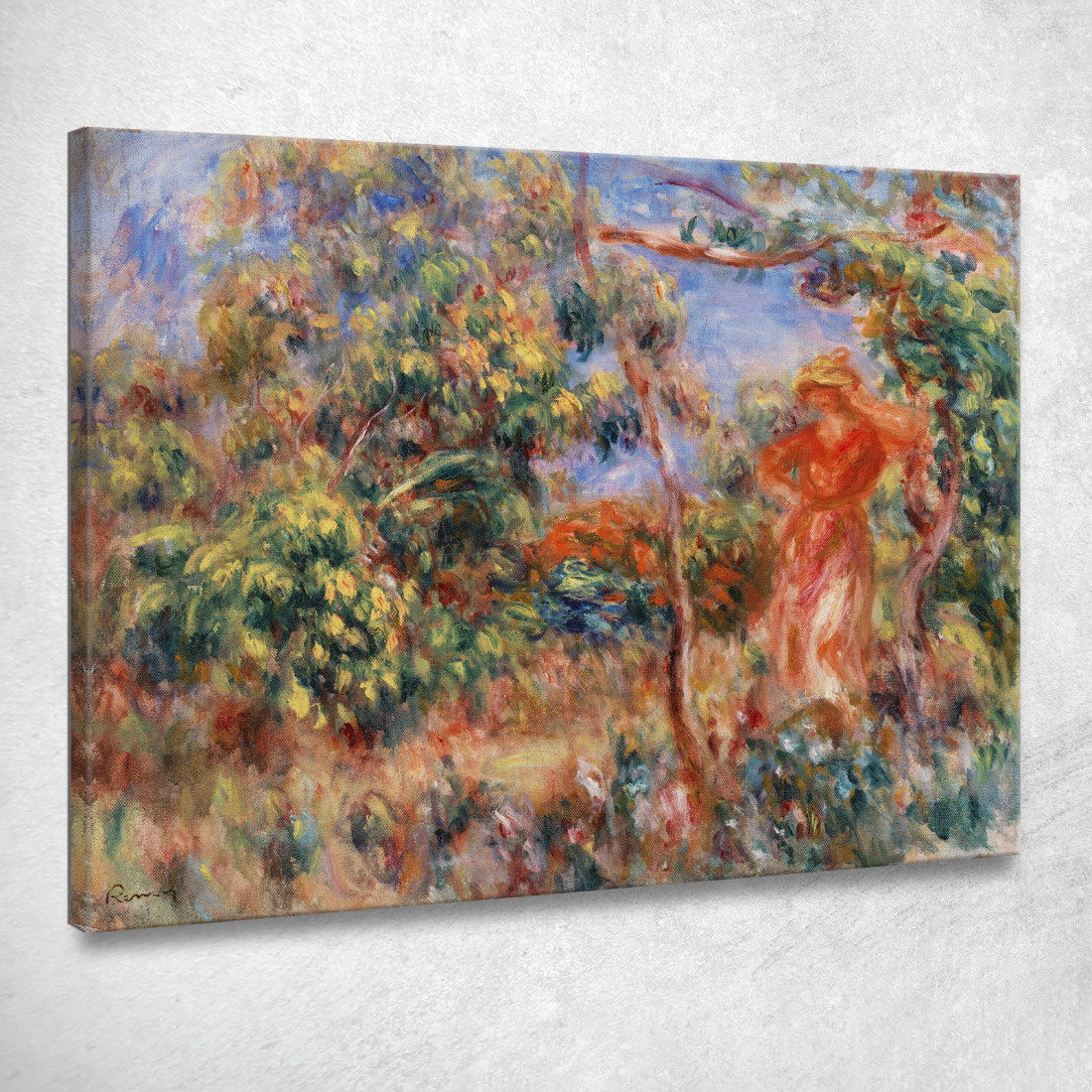 Donna In Rosso In Un Paesaggio Pierre-Auguste Renoir par614 quadro stampato su tela Donna In Rosso In Un Paesaggio Pierre-Auguste Renoir par614 quadro stampato su tela