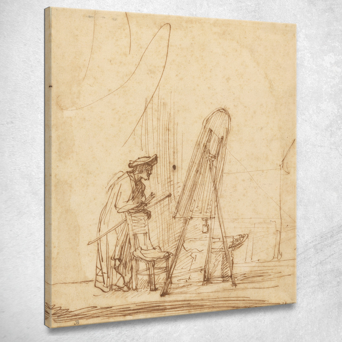 Un Artista Nel Suo Studio Rembrandt van Rijn rvr16 quadro stampato su tela Un Artista Nel Suo Studio Rembrandt van Rijn rvr16 quadro stampato su tela