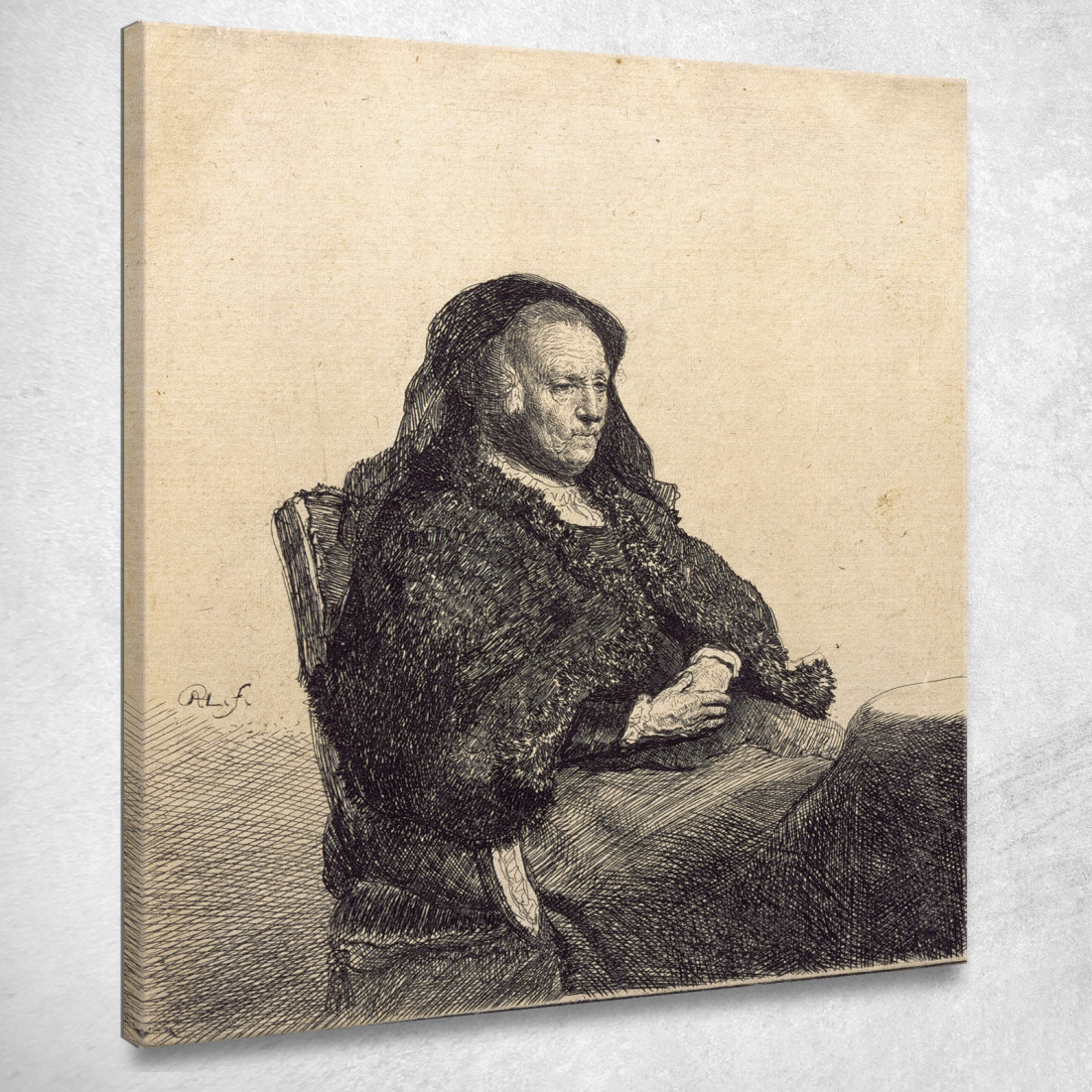 Una Donna Anziana La Madre Di Rembrandt Seduta A Un Tavolo Rembrandt van Rijn rvr19 quadro stampato su tela Una Donna Anziana La Madre Di Rembrandt Seduta A Un Tavolo Rembrandt van Rijn rvr19 quadro stampato su tela