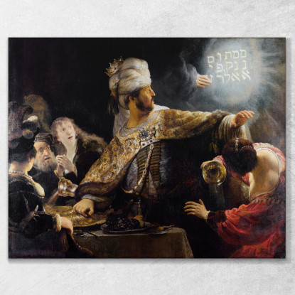 La Festa Di Baldassarre Rembrandt van Rijn rvr28 quadro stampato su tela