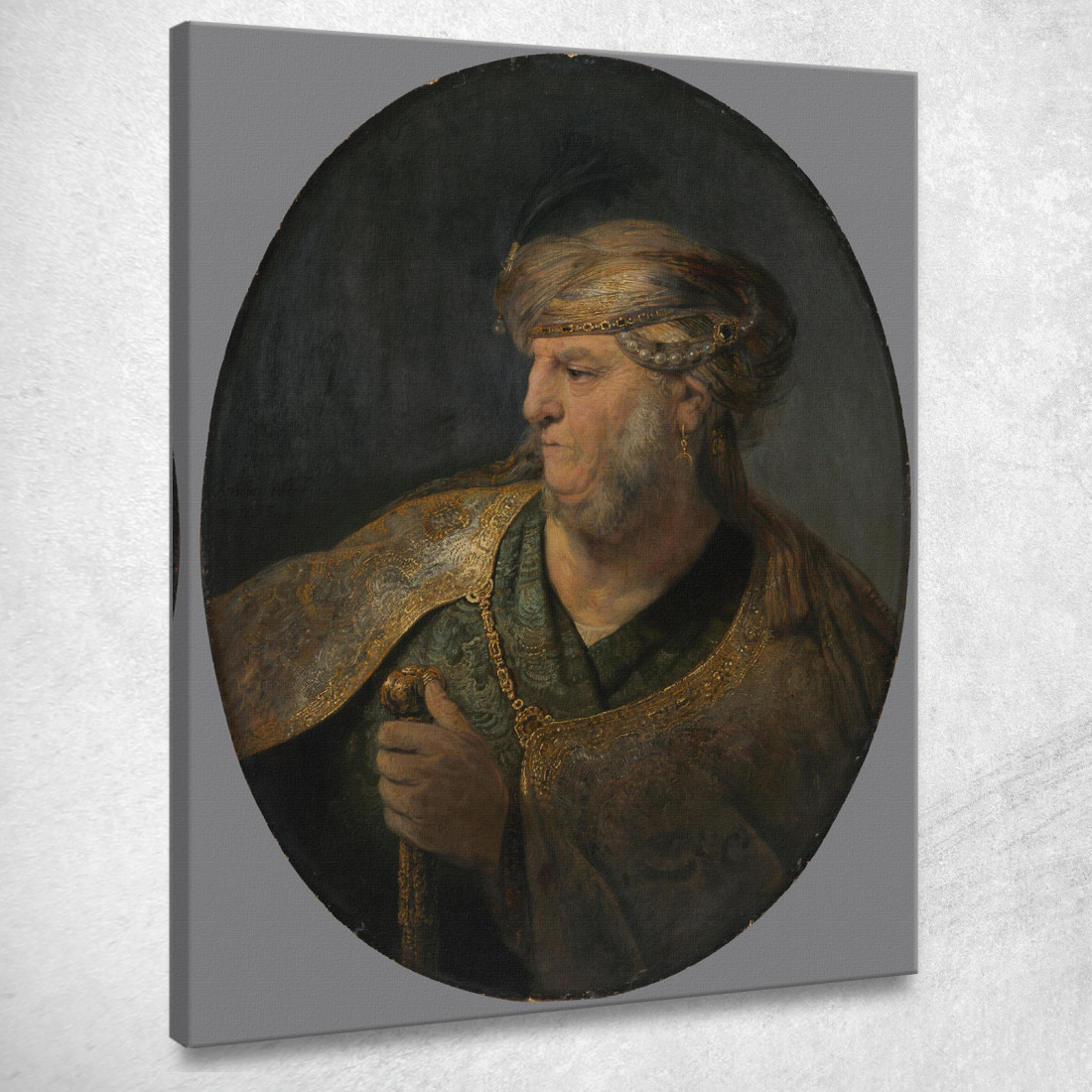 Busto Maschile In Costume Orientale Rembrandt van Rijn rvr29 quadro stampato su tela Busto Maschile In Costume Orientale Rembrandt van Rijn rvr29 quadro stampato su tela