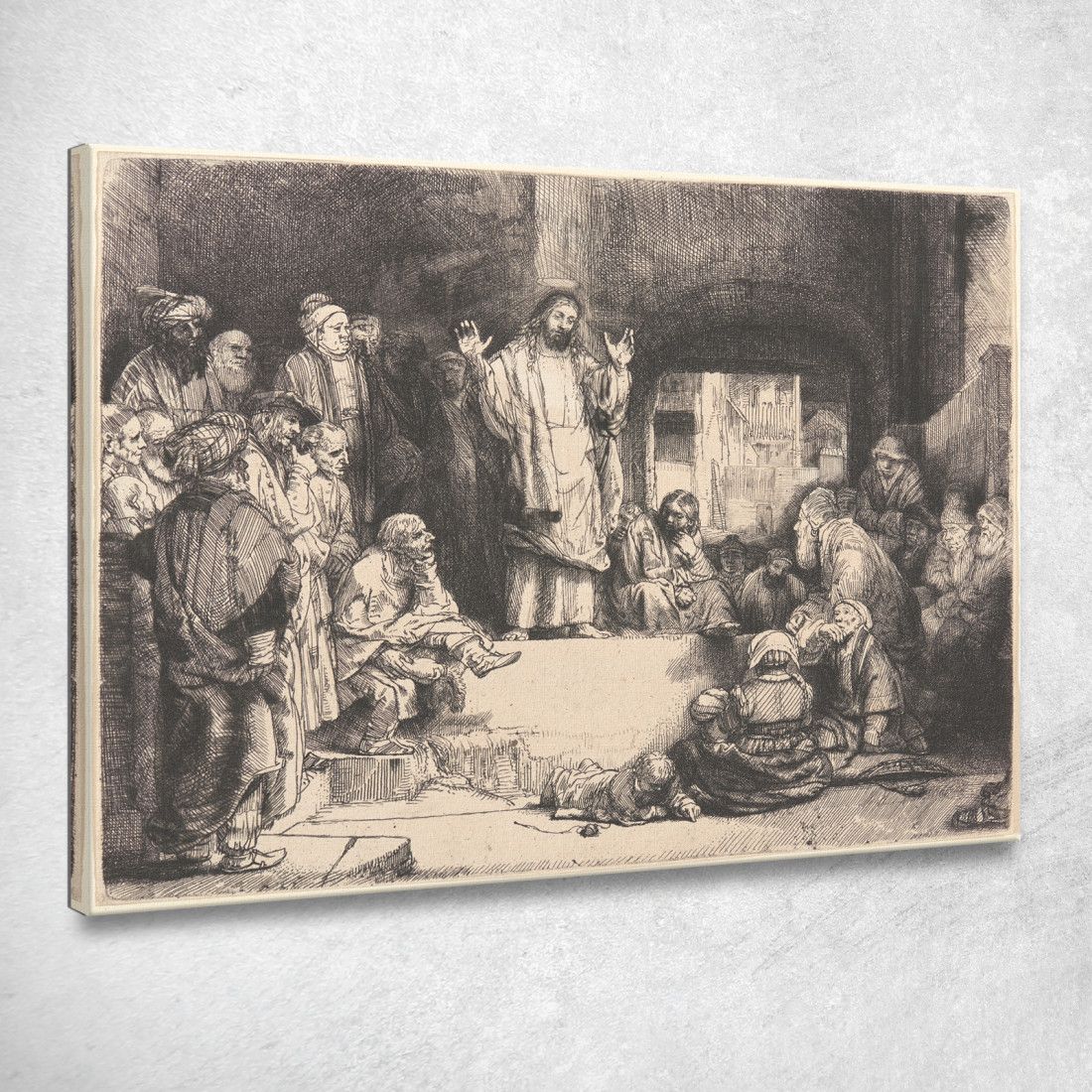 La Predicazione Di Cristo Rembrandt van Rijn rvr42 quadro stampato su tela La Predicazione Di Cristo Rembrandt van Rijn rvr42 quadro stampato su tela
