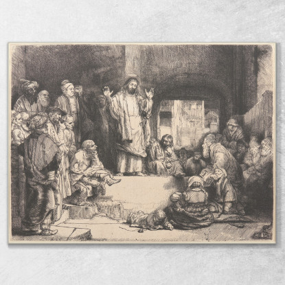 La Predicazione Di Cristo Rembrandt van Rijn rvr42 quadro stampato su tela