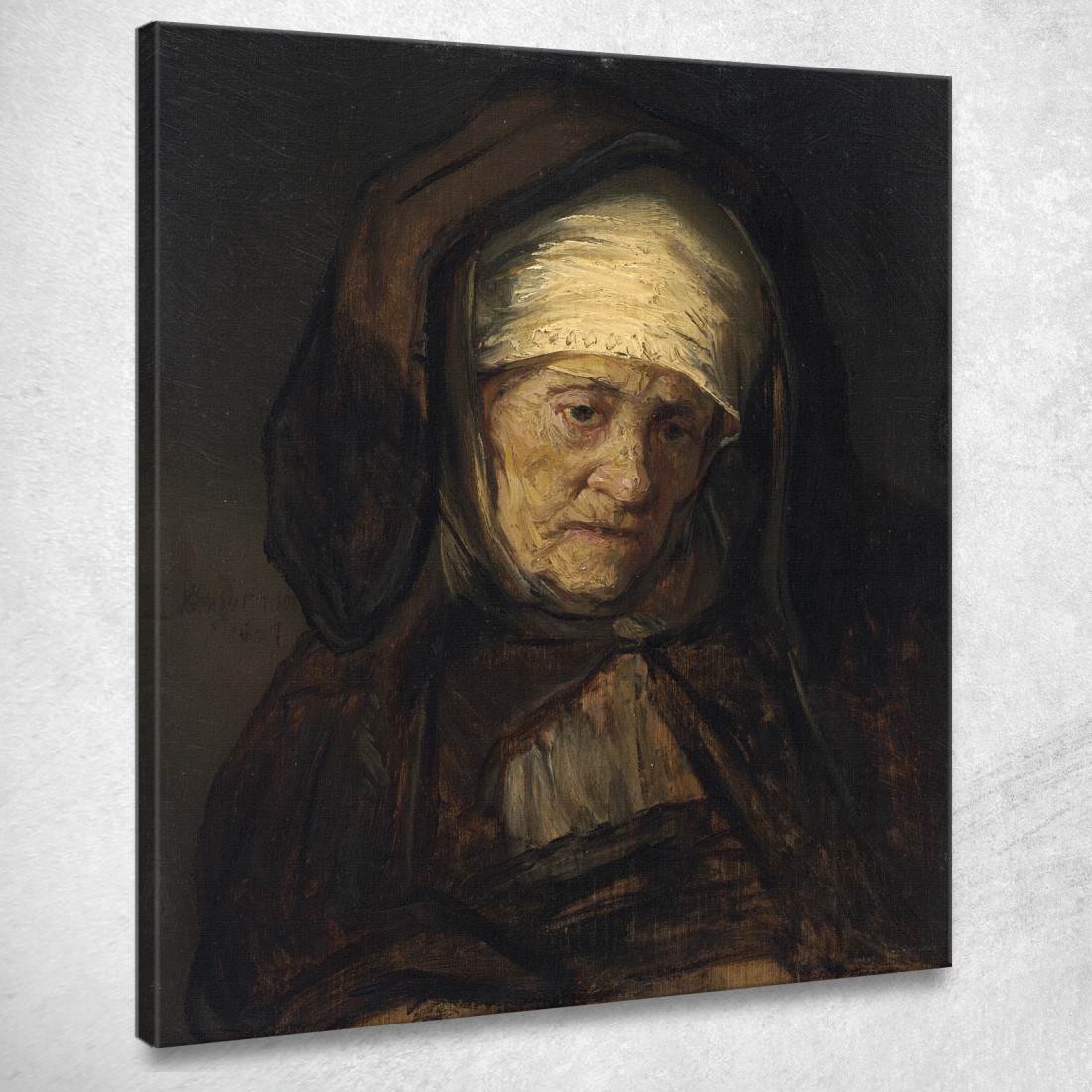 Testa Di Donna Anziana Rembrandt van Rijn rvr58 quadro stampato su tela Testa Di Donna Anziana Rembrandt van Rijn rvr58 quadro stampato su tela