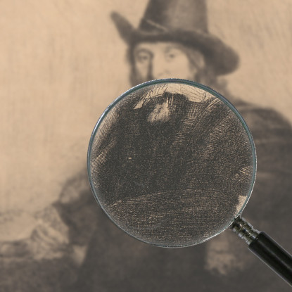 Jan Asselijn Pittore Krabbetje Rembrandt van Rijn rvr66 quadro stampato su tela