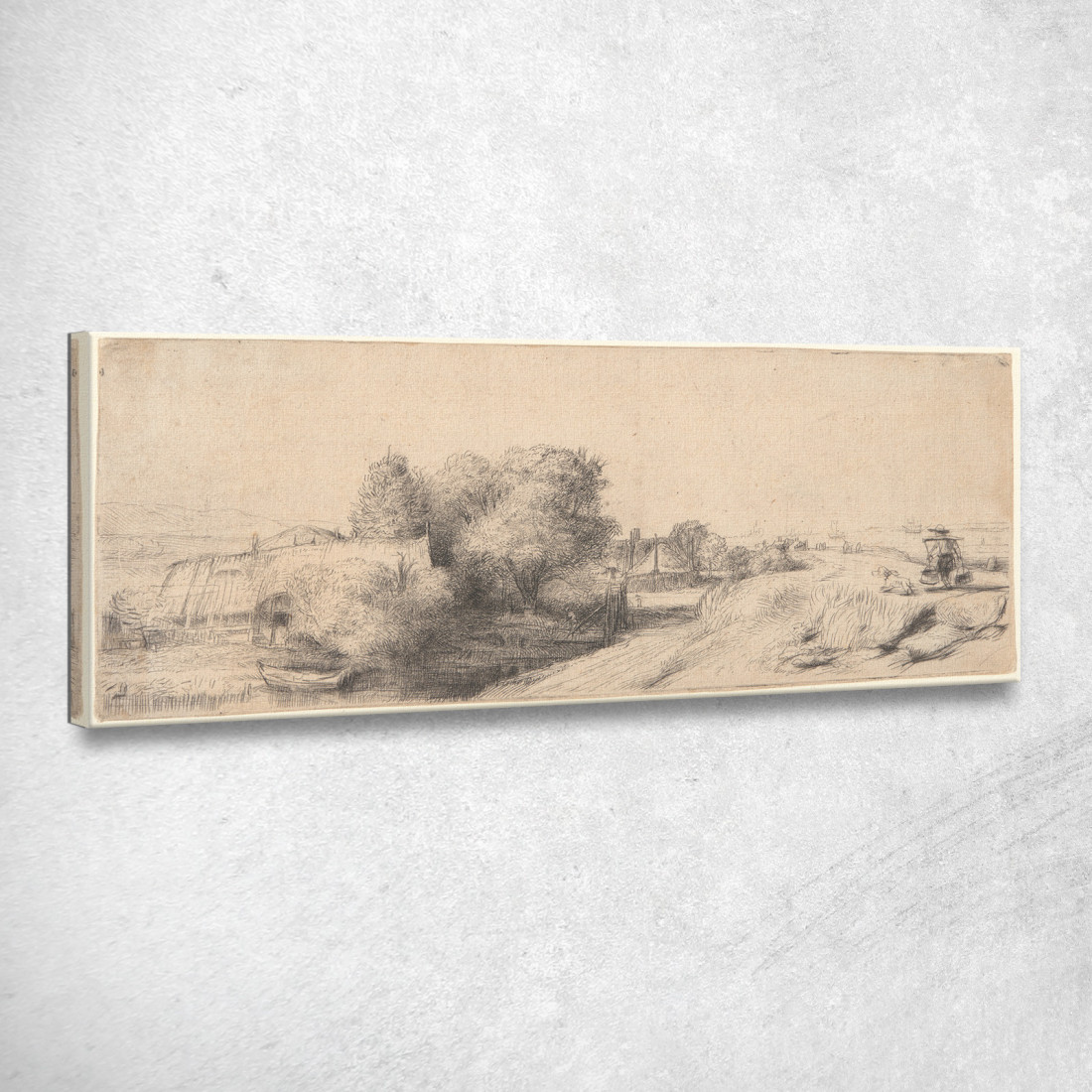 Paesaggio Con Un Lattaio Rembrandt van Rijn rvr79 quadro stampato su tela Paesaggio Con Un Lattaio Rembrandt van Rijn rvr79 quadro stampato su tela