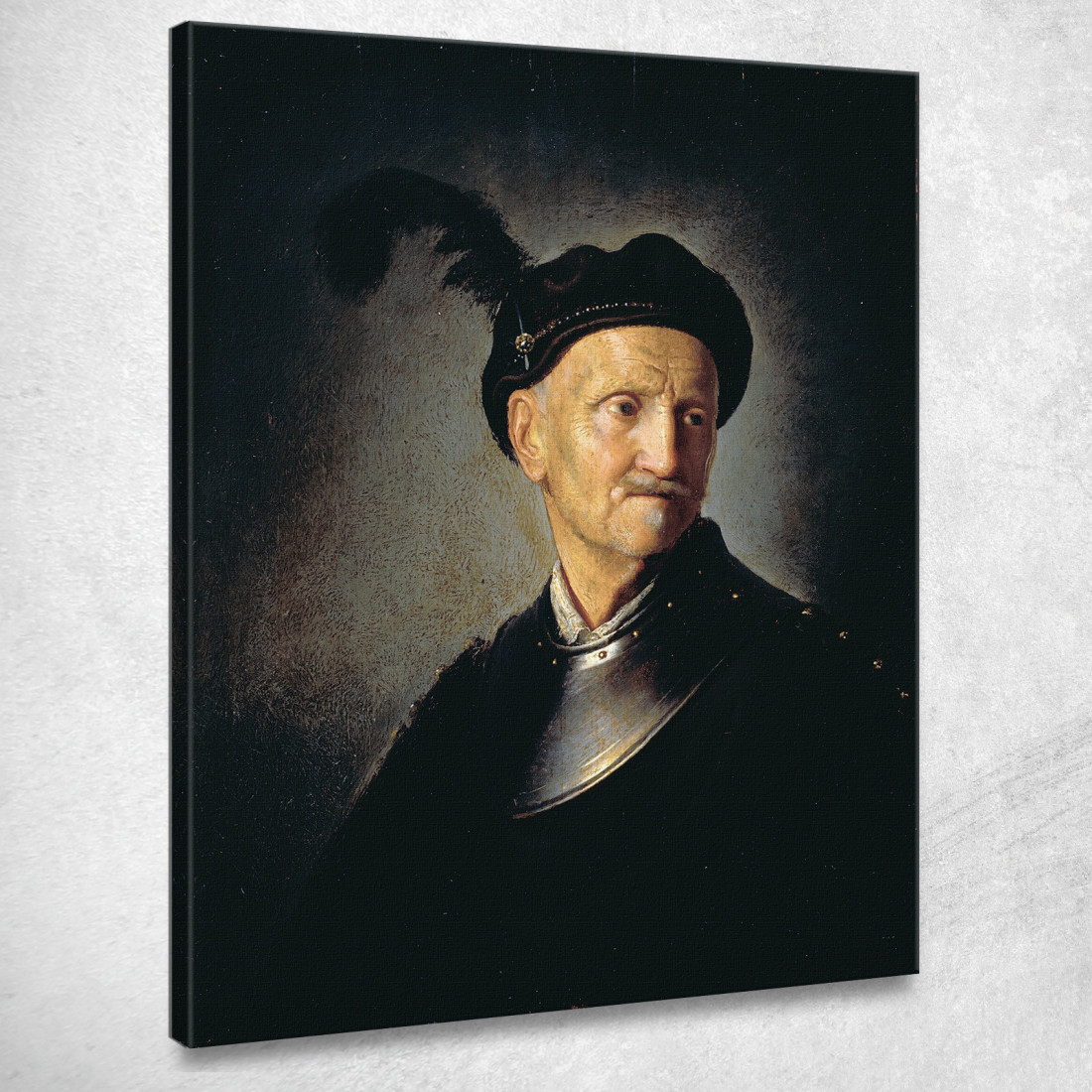 Uomo In Armatura Rembrandt van Rijn rvr92 quadro stampato su tela Uomo In Armatura Rembrandt van Rijn rvr92 quadro stampato su tela