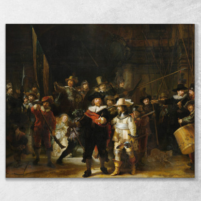 Compagnia Della Milizia Della Guardia Notturna Del Distretto Ii Rembrandt van Rijn rvr105 quadro stampato su tela