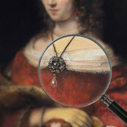Ritratto Di Dama Con Cagnolino Rembrandt van Rijn rvr122 quadro stampato su tela