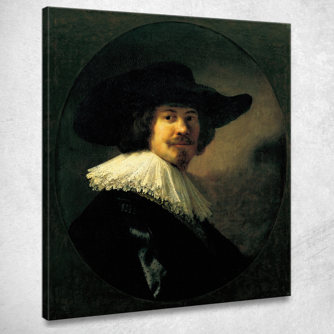 Ritratto Di Un Uomo Con Un Cappello A Tesa Larga Rembrandt van Rijn rvr128 quadro stampato su tela Ritratto Di Un Uomo Con Un Cappello A Tesa Larga Rembrandt van Rijn rvr128 quadro stampato su tela