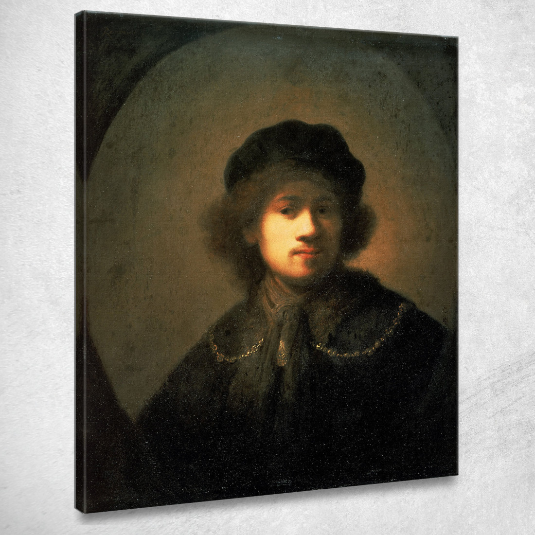 Ritratto Dell'Artista Da Giovane Rembrandt van Rijn rvr148 quadro stampato su tela Ritratto Dell'Artista Da Giovane Rembrandt van Rijn rvr148 quadro stampato su tela