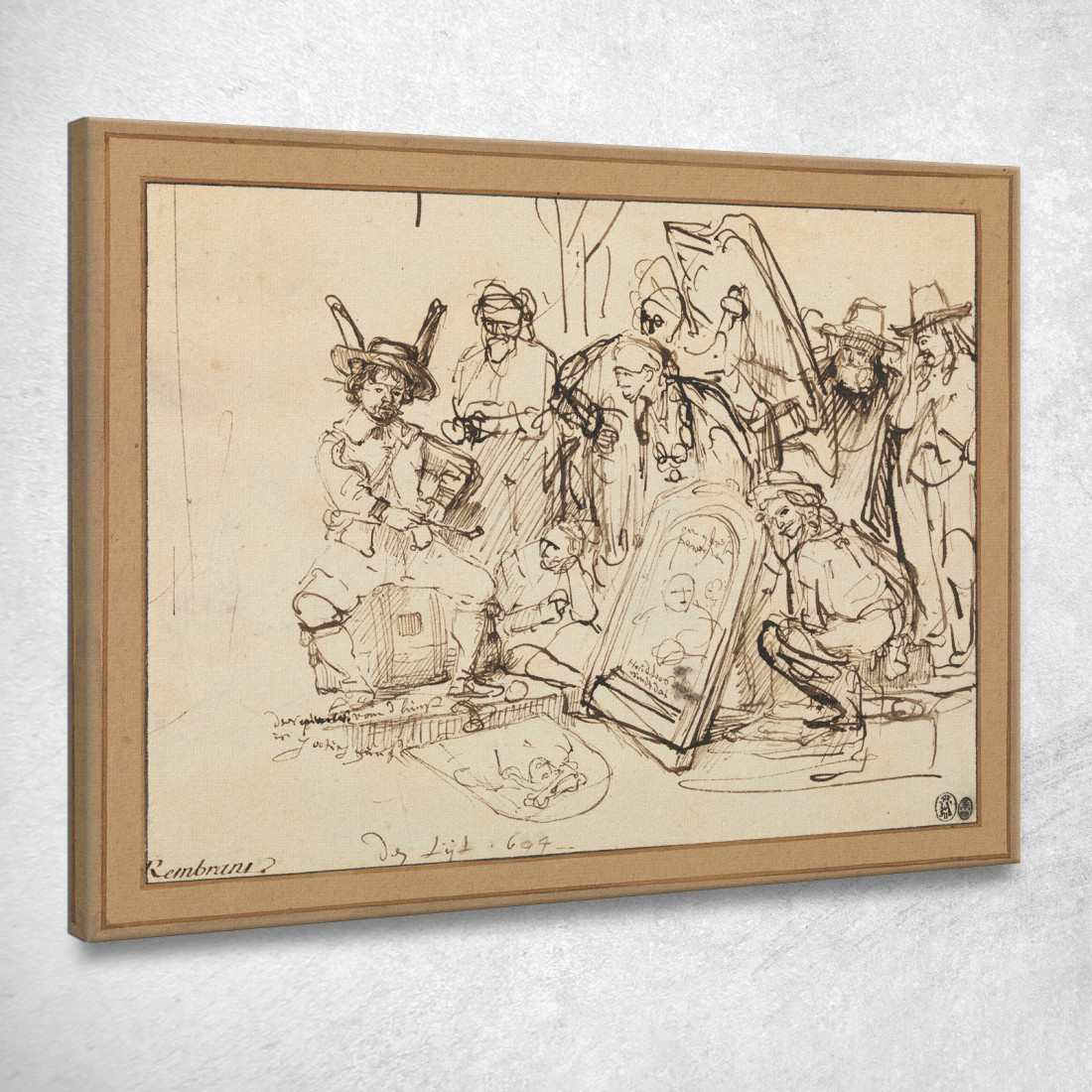 Satira Sulla Critica D'Arte Rembrandt van Rijn rvr168 quadro stampato su tela Satira Sulla Critica D'Arte Rembrandt van Rijn rvr168 quadro stampato su tela