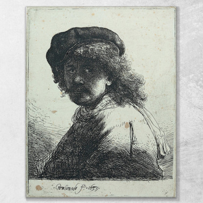 Autoritratto 6 Rembrandt van Rijn rvr177 quadro stampato su tela