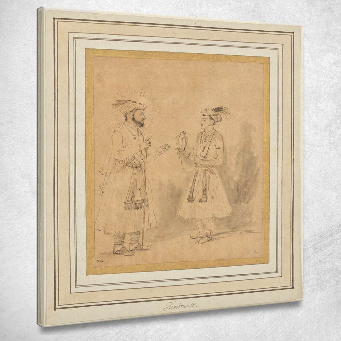 Shah Jahan E Dara Shikoh Rembrandt van Rijn rvr185 quadro stampato su tela Shah Jahan E Dara Shikoh Rembrandt van Rijn rvr185 quadro stampato su tela