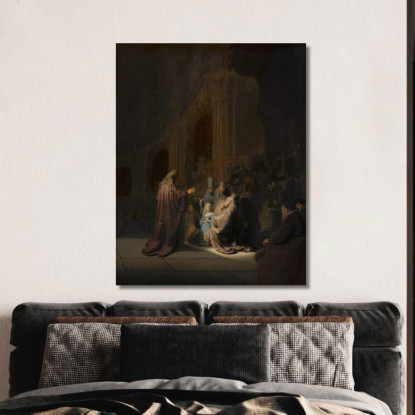 Canto Di Lode Di Simeone Rembrandt van Rijn rvr187 quadro stampato su tela