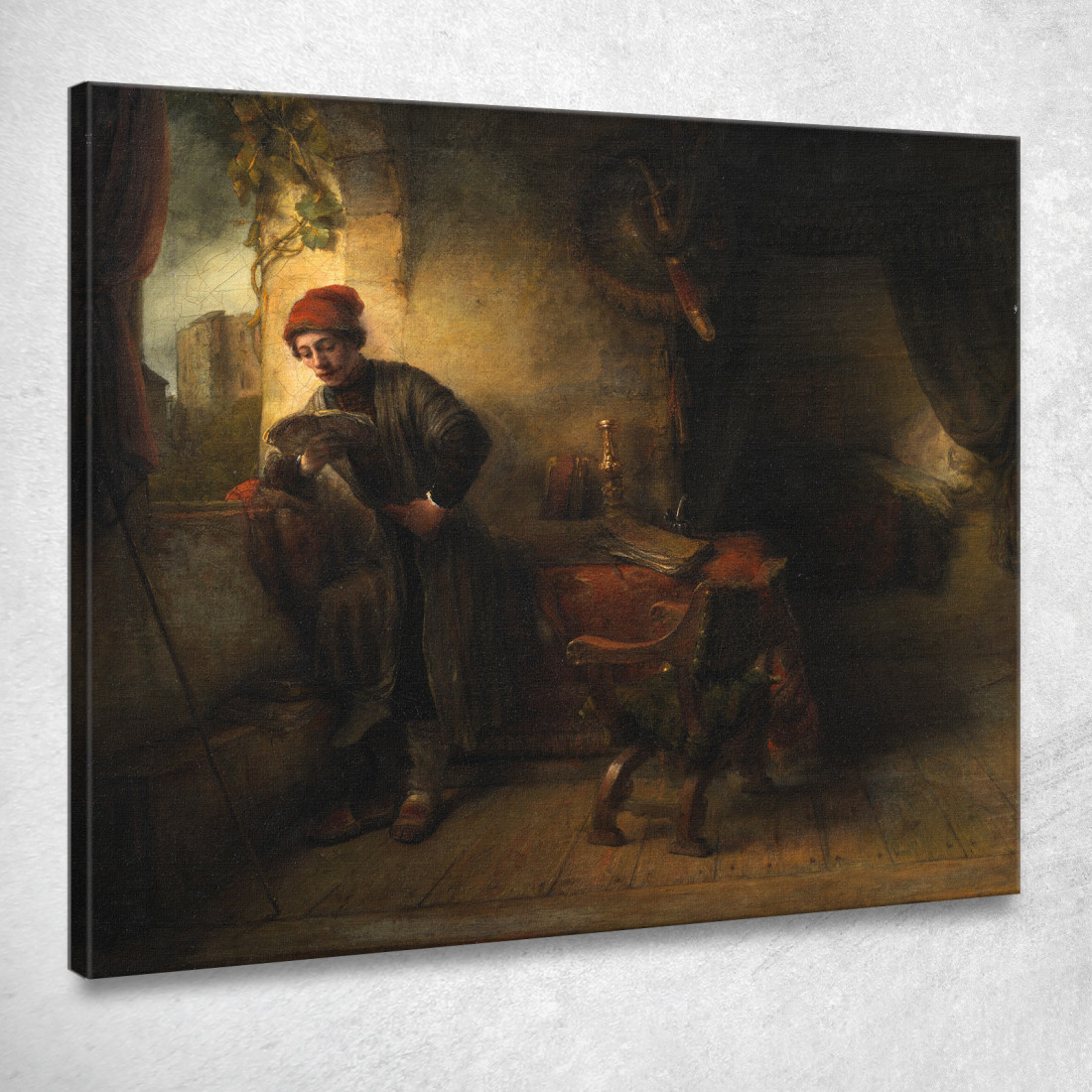 Giovane In Piedi Alla Finestra Rembrandt van Rijn rvr193 quadro stampato su tela Giovane In Piedi Alla Finestra Rembrandt van Rijn rvr193 quadro stampato su tela