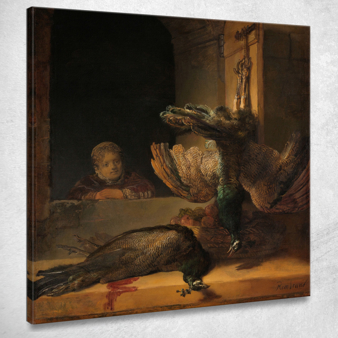 Natura Morta Con Pavoni Rembrandt van Rijn rvr194 quadro stampato su tela Natura Morta Con Pavoni Rembrandt van Rijn rvr194 quadro stampato su tela