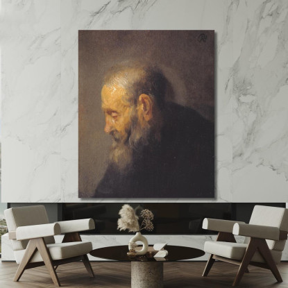 Studio Di Un Vecchio Di Profilo Rembrandt van Rijn rvr196 quadro stampato su tela