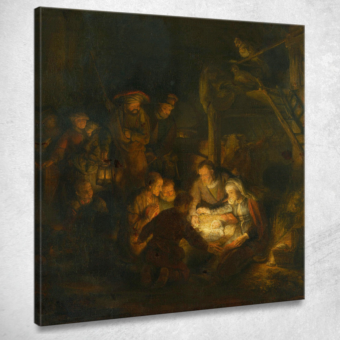 L'Adorazione Dei Pastori Rembrandt van Rijn rvr201 quadro stampato su tela L'Adorazione Dei Pastori Rembrandt van Rijn rvr201 quadro stampato su tela