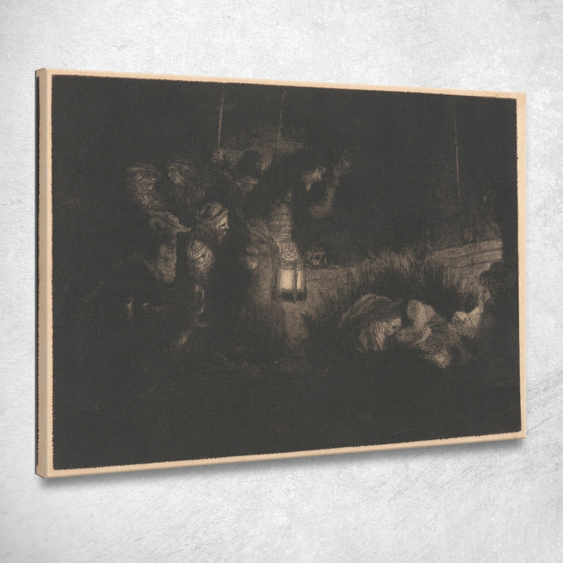 L'Adorazione Dei Pastori Un Pezzo Notturno Rembrandt van Rijn rvr202 quadro stampato su tela L'Adorazione Dei Pastori Un Pezzo Notturno Rembrandt van Rijn rvr202 quadro stampato su tela