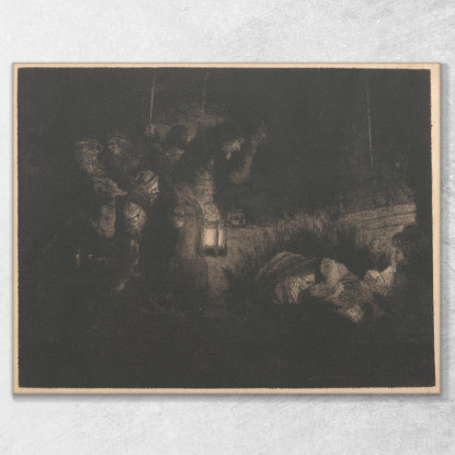 L'Adorazione Dei Pastori Un Pezzo Notturno Rembrandt van Rijn rvr202 quadro stampato su tela