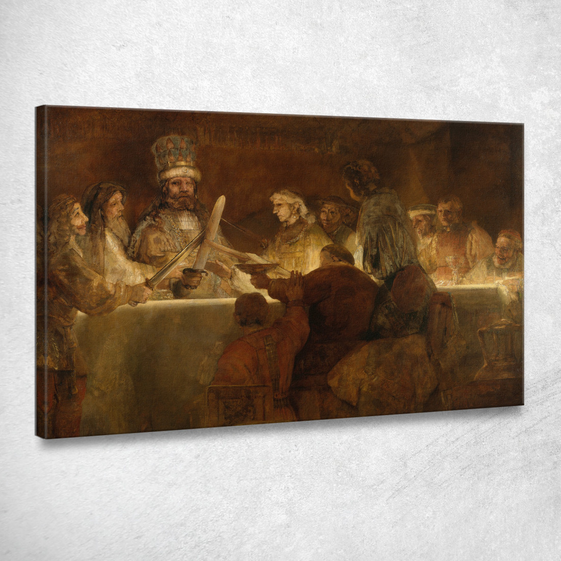 La Congiura Dei Batavi Sotto Claudio Civile Rembrandt van Rijn rvr214 quadro stampato su tela La Congiura Dei Batavi Sotto Claudio Civile Rembrandt van Rijn rvr214 quadro stampato su tela