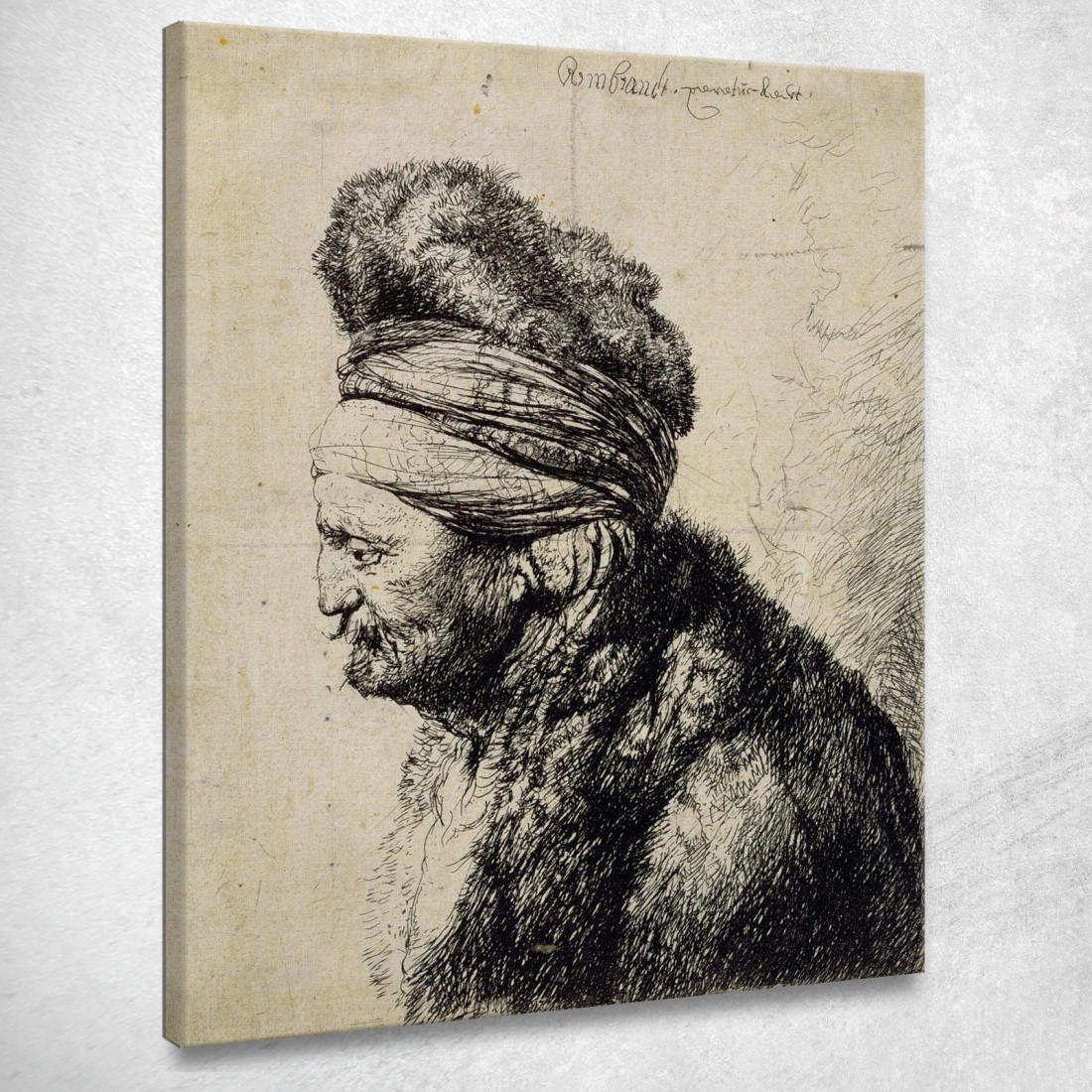 La Seconda Testa Orientale Rembrandt van Rijn rvr240 quadro stampato su tela La Seconda Testa Orientale Rembrandt van Rijn rvr240 quadro stampato su tela