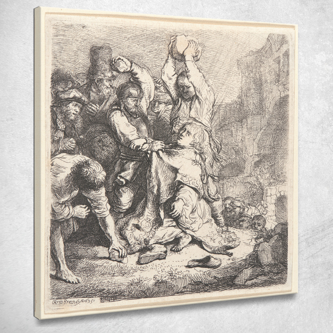 La Lapidazione Di Santo Stefano Rembrandt van Rijn rvr246 quadro stampato su tela La Lapidazione Di Santo Stefano Rembrandt van Rijn rvr246 quadro stampato su tela