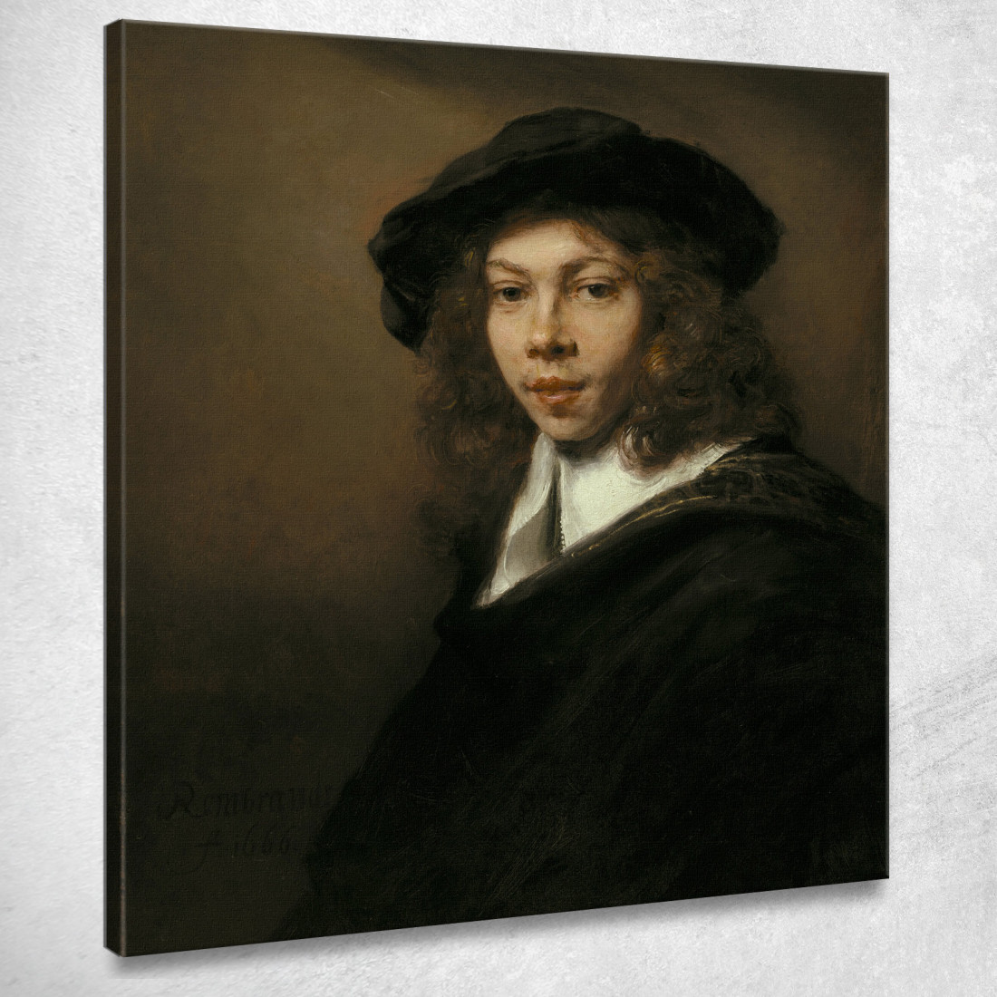 Giovane Con Un Berretto Nero Rembrandt van Rijn rvr272 quadro stampato su tela Giovane Con Un Berretto Nero Rembrandt van Rijn rvr272 quadro stampato su tela