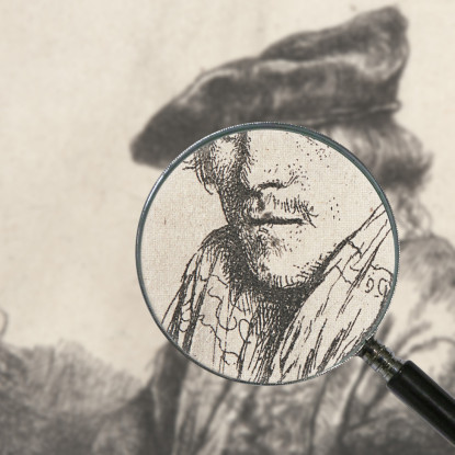 Giovane Uomo Con Berretto Di Velluto Con Libri Accanto A Lui Rembrandt van Rijn rvr273 quadro stampato su tela