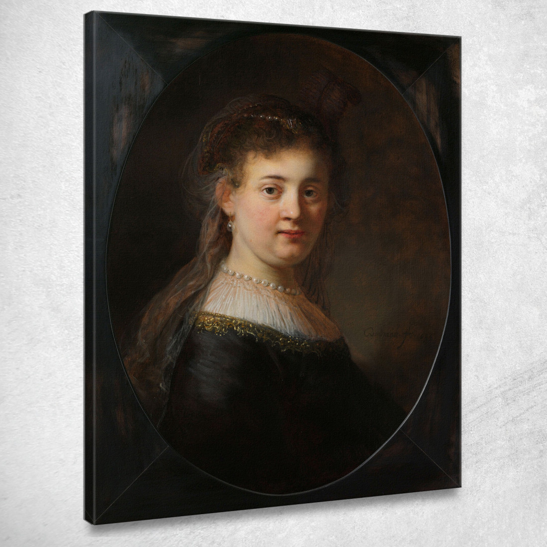 Giovane Donna In Costume Di Fantasia Rembrandt van Rijn rvr275 quadro stampato su tela Giovane Donna In Costume Di Fantasia Rembrandt van Rijn rvr275 quadro stampato su tela