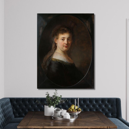 Giovane Donna In Costume Di Fantasia Rembrandt van Rijn rvr275 quadro stampato su tela