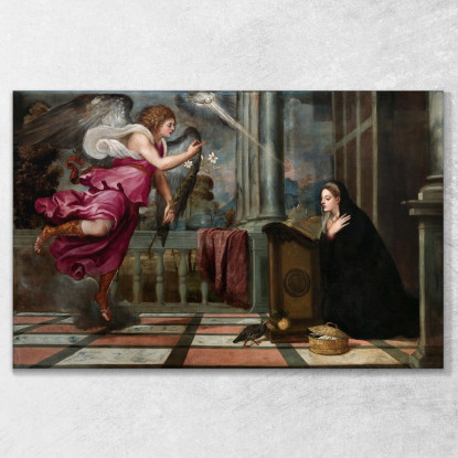 Annunciazione 1540 Titian Tiziano Vecellio ttn8 quadro stampato su tela