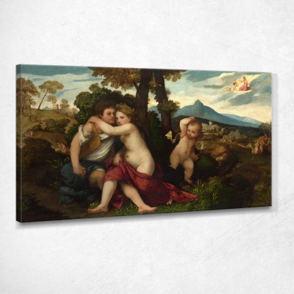 Scena Mitologica Titian Tiziano Vecellio ttn28 quadro stampato su tela