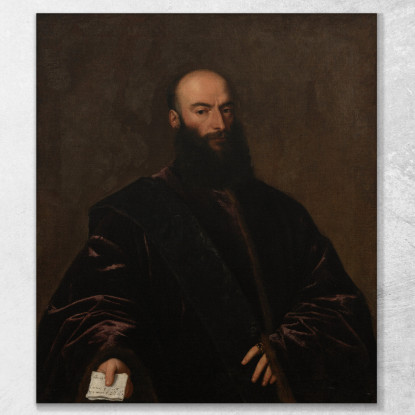 Ritratto Di Giacomo Di Andrea Dolfin Titian Tiziano Vecellio ttn52 quadro stampato su tela