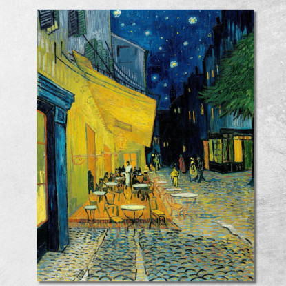 Terrazza Del Caffè Di Notte Vincent van Gogh vvg2 quadro stampato su tela